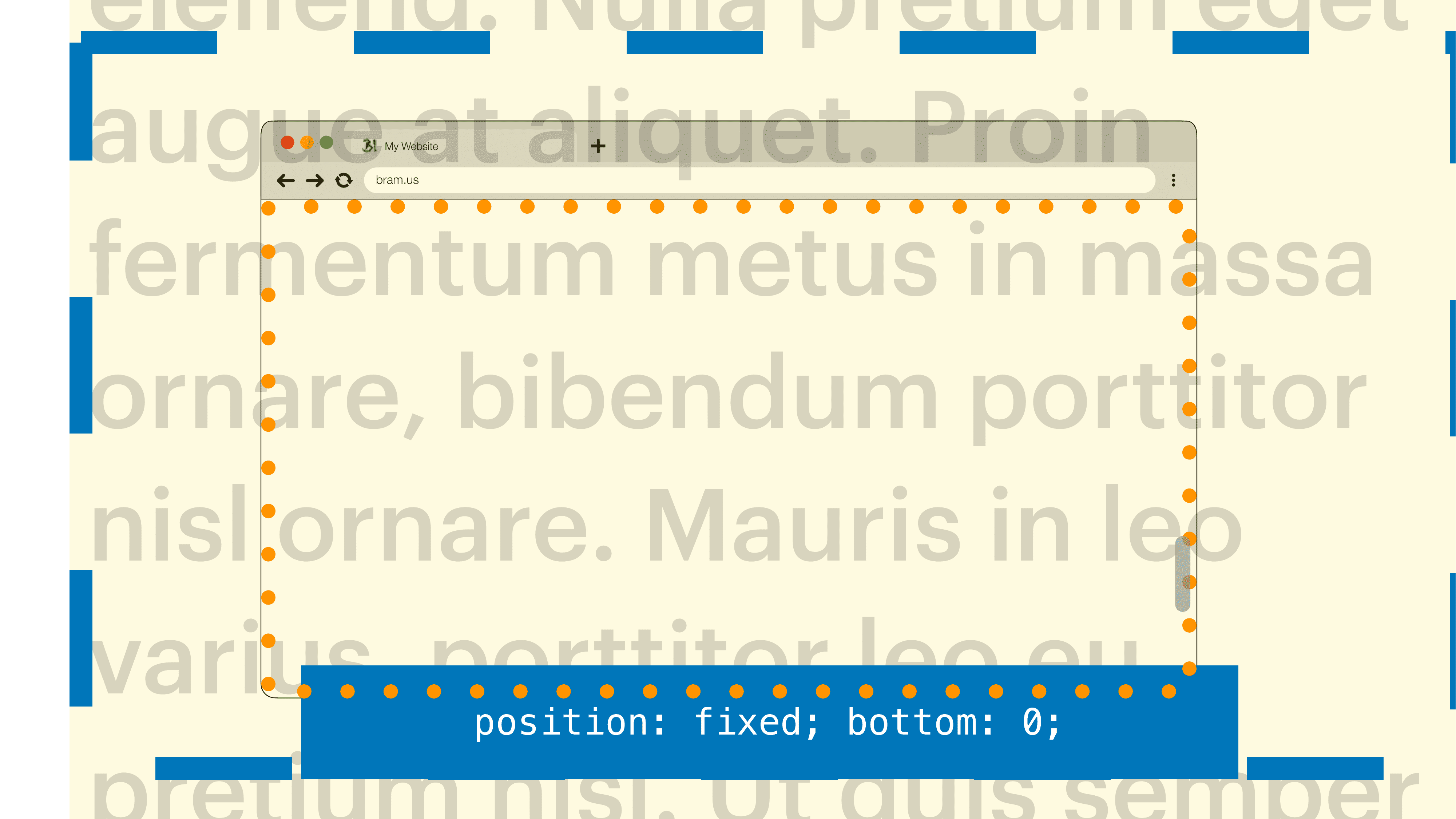 Visualization of the Visual Viewport on a pinch-zoomed page. Note how the Visual Viewport is contained inside the Layout Viewport.