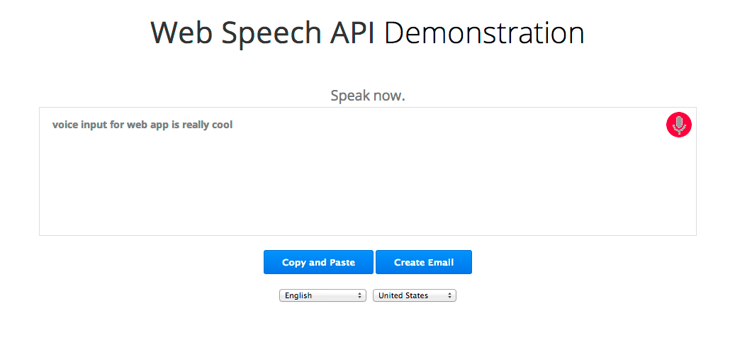Demostración de la API de Web Speech