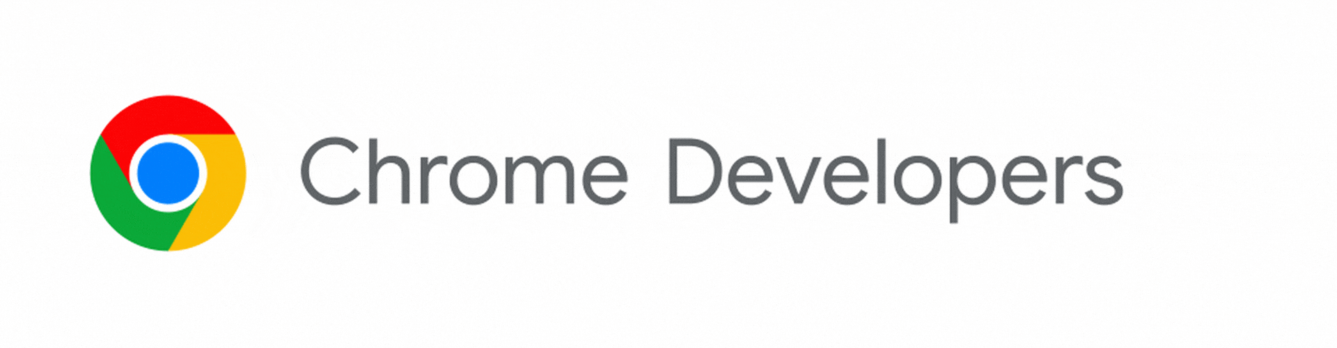 Il logo degli sviluppatori Chrome che si trasforma in Chrome per gli sviluppatori.