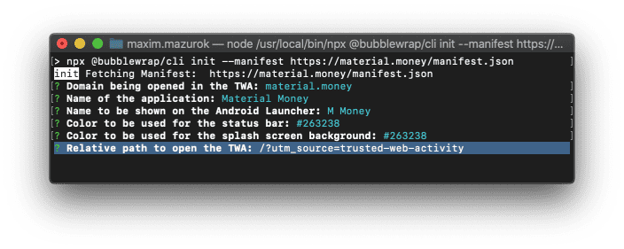 Showing the Bubblewrap CLI output