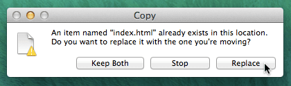 Remplacer index.html