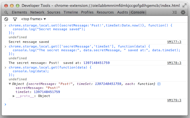 콘솔을 사용하여 chrome.storage 디버그하기