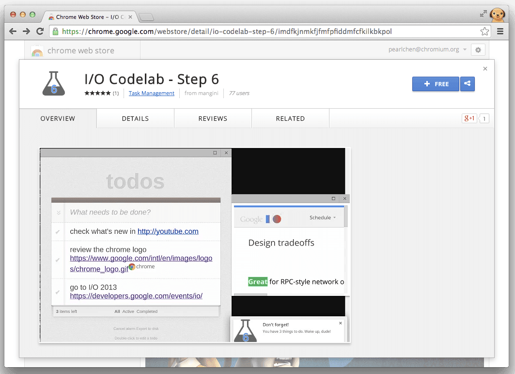 Die Todo-App im Chrome Web Store