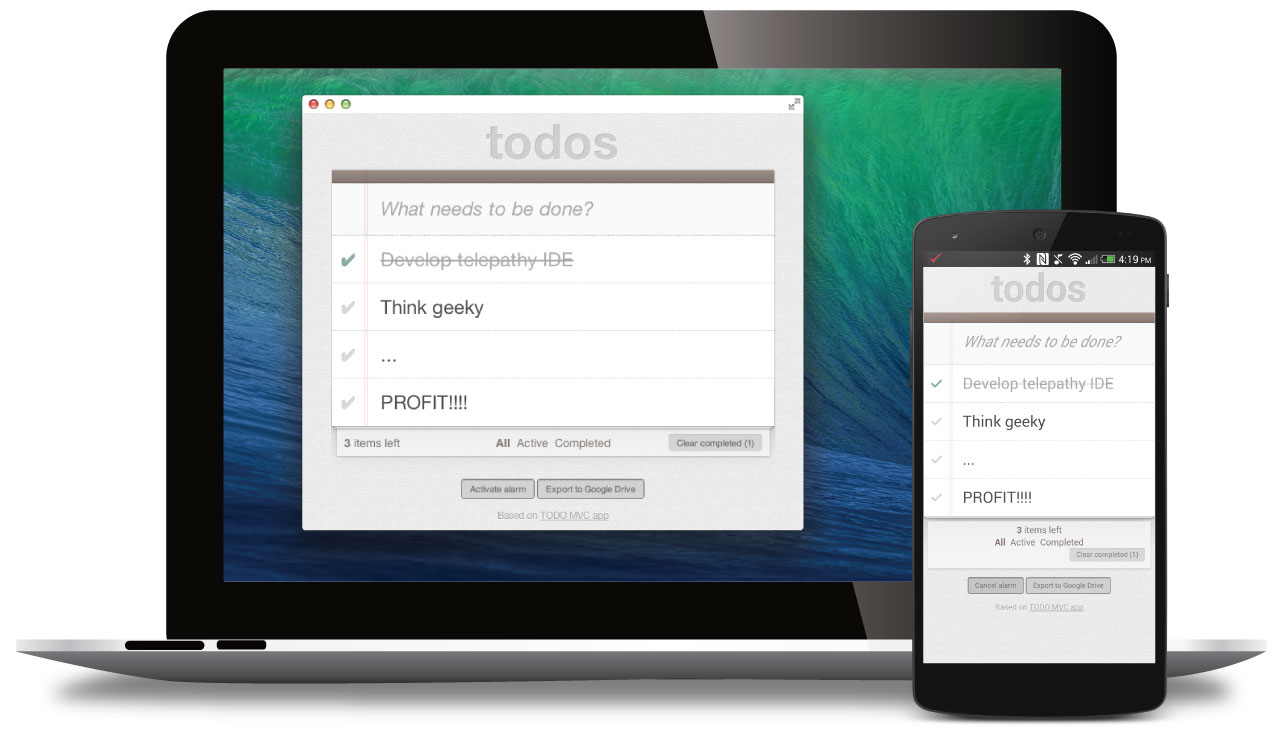 Um app do Chrome executado em computadores e dispositivos móveis