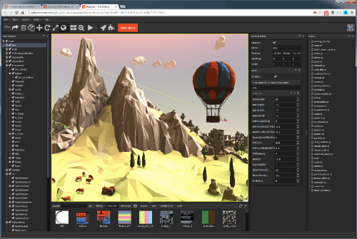 Screenshot des PlayCanvas-Editors