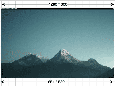 Imagen de montañas aumentada para ajustarse a la pantalla