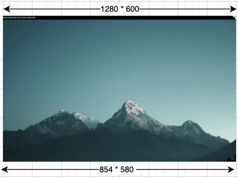 Bild der Berge, das an die Bildschirmgröße angepasst wurde
