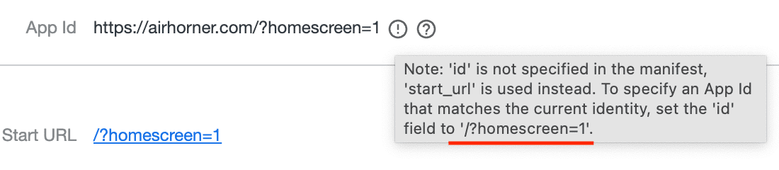 Tooltip yang menampilkan nilai &#39;id&#39;.