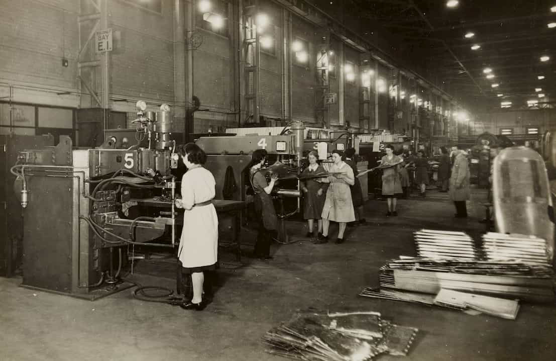 Foto di una fabbrica di aeroplani