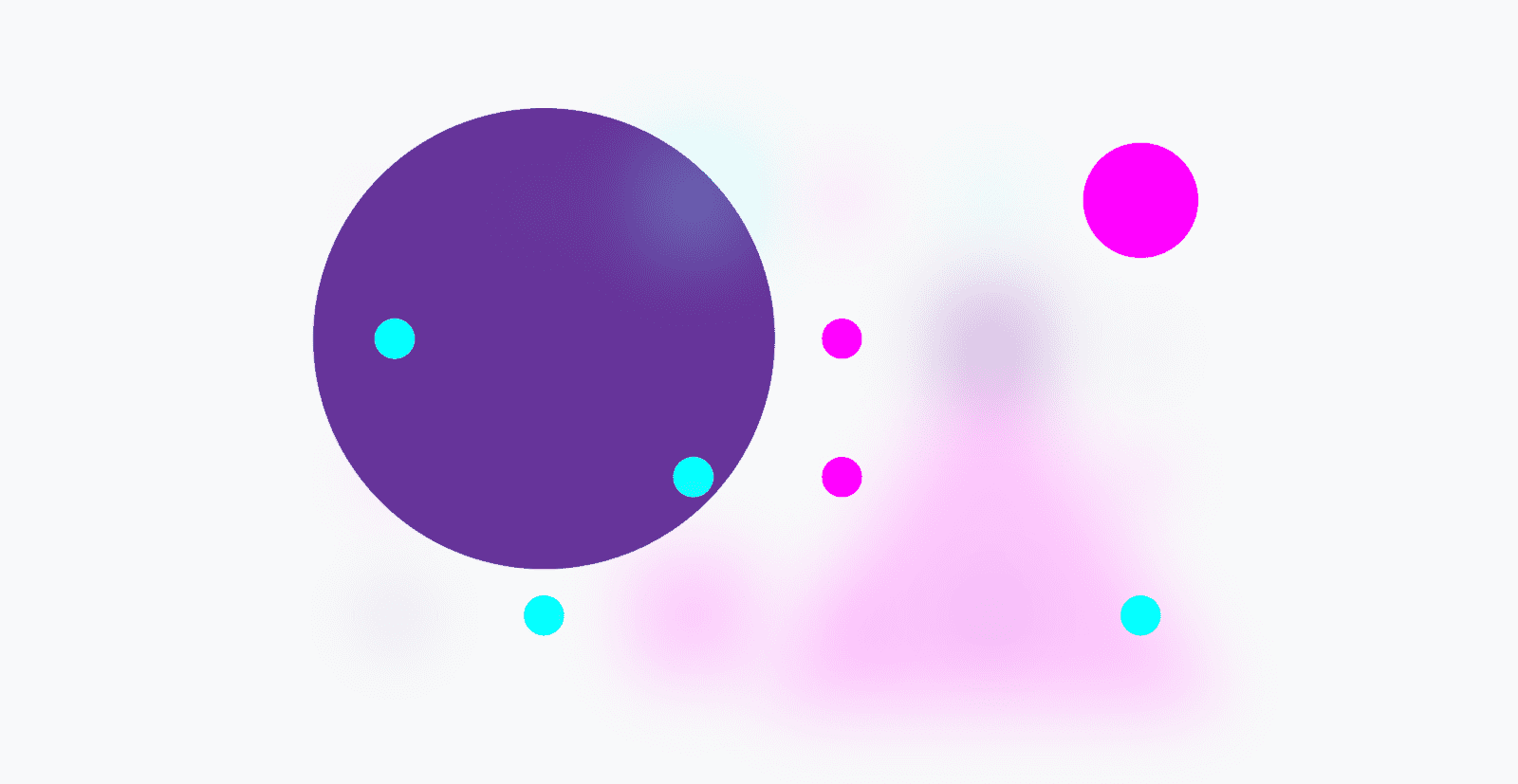 شبکه رنگارنگ اشکال تنها با دایره ها باقی مانده است، همه اشکال دیگر تقریباً نامرئی هستند.