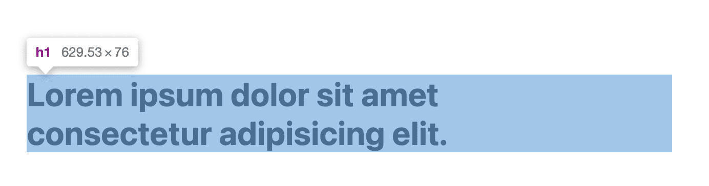 El título se destaca como en las DevTools anteriores, pero esta vez no abarca todo el ancho. Comenzó una línea nueva antes del final y, por lo tanto, es un bloque de texto equilibrado.