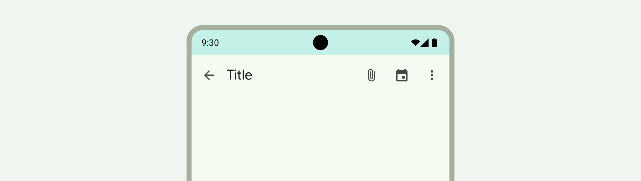 Illustration of the top part of an Android device with the system bar highlighted.