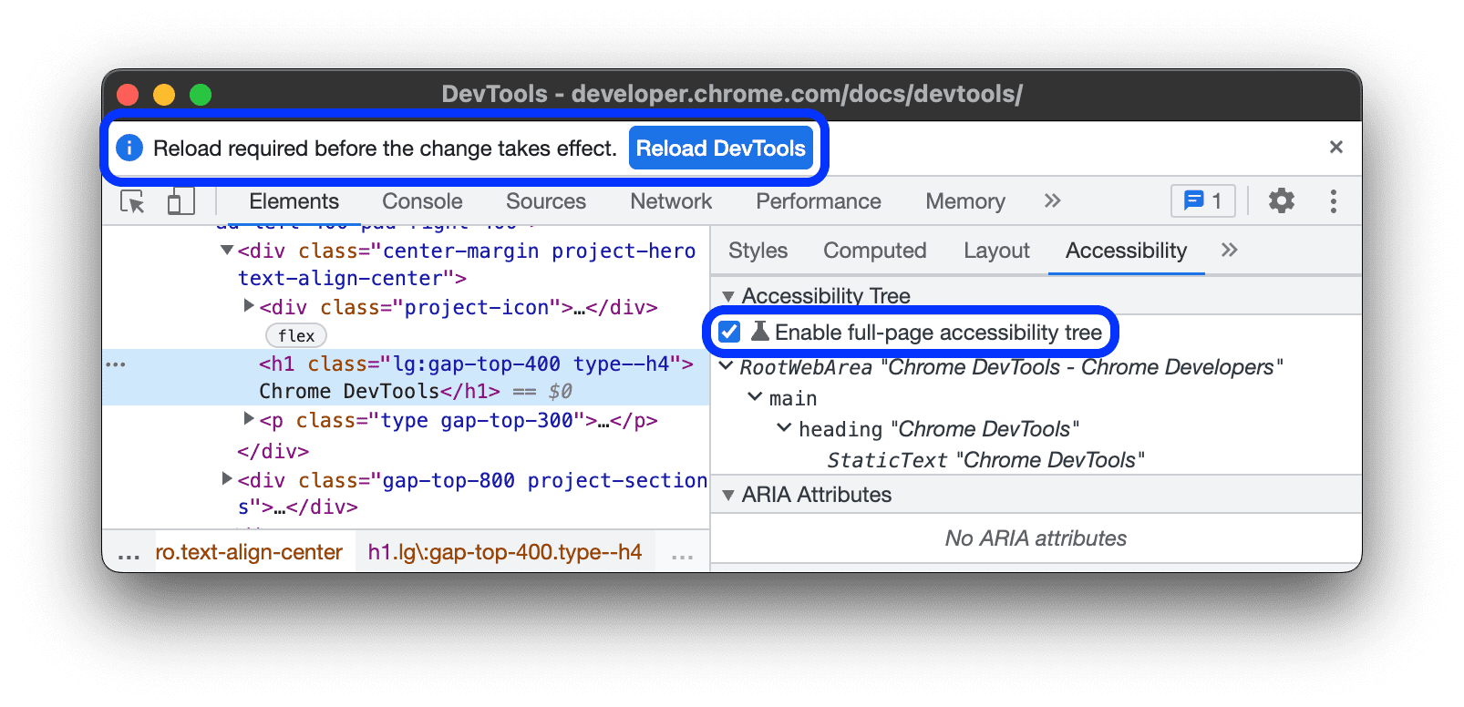 Enable full-page accessibility tree.