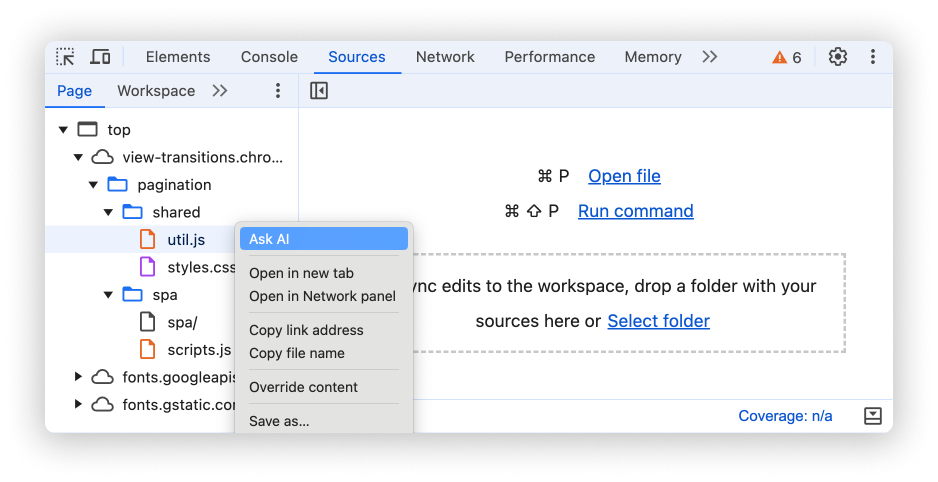 Il menu contestuale del file con &quot;Chiedi all&#39;IA&quot; evidenziato.