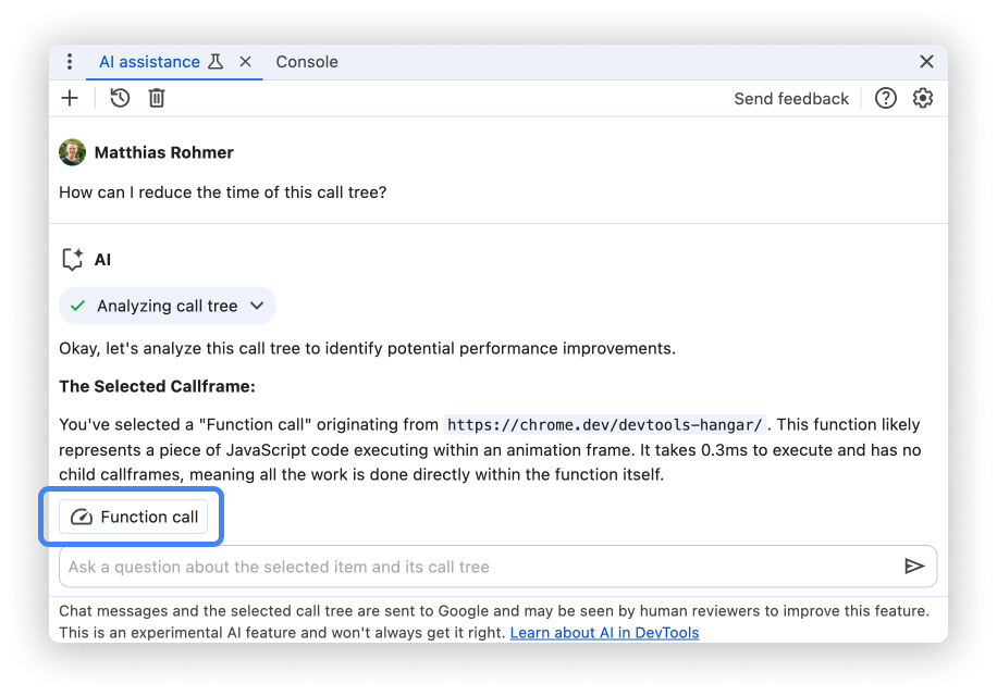 پنل دستیار هوش مصنوعی با فعالیت زمینهای برجسته شده.
