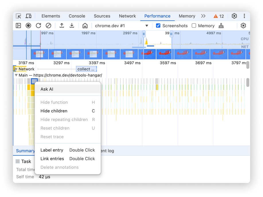 [AI に質問] がハイライト表示されたファイルのコンテキスト メニュー。