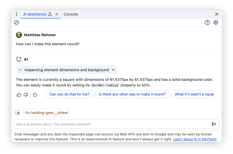 Bảng trợ lý AI có câu trả lời do AI cung cấp.