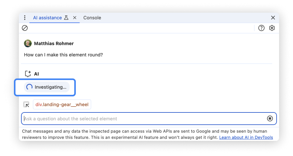 开始对话后的 AI 助理面板。