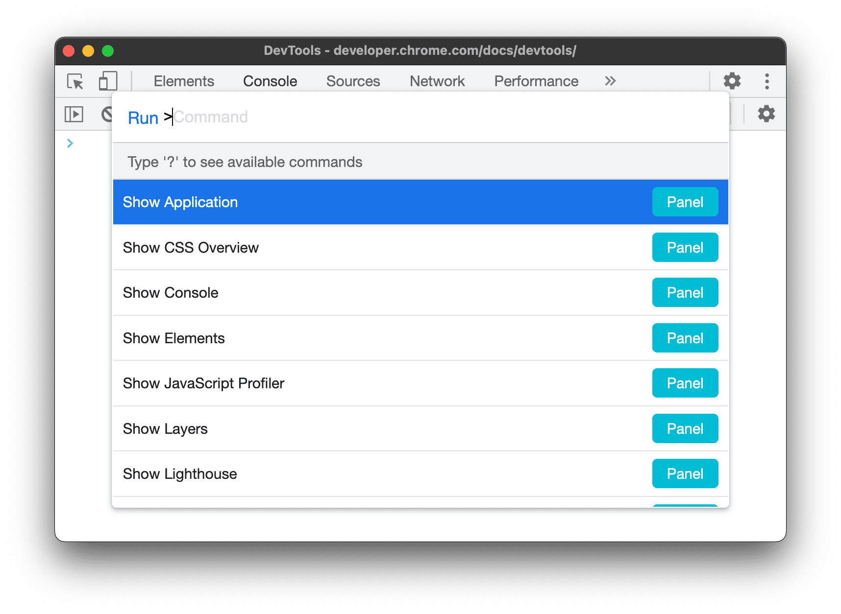 O Command Menu.