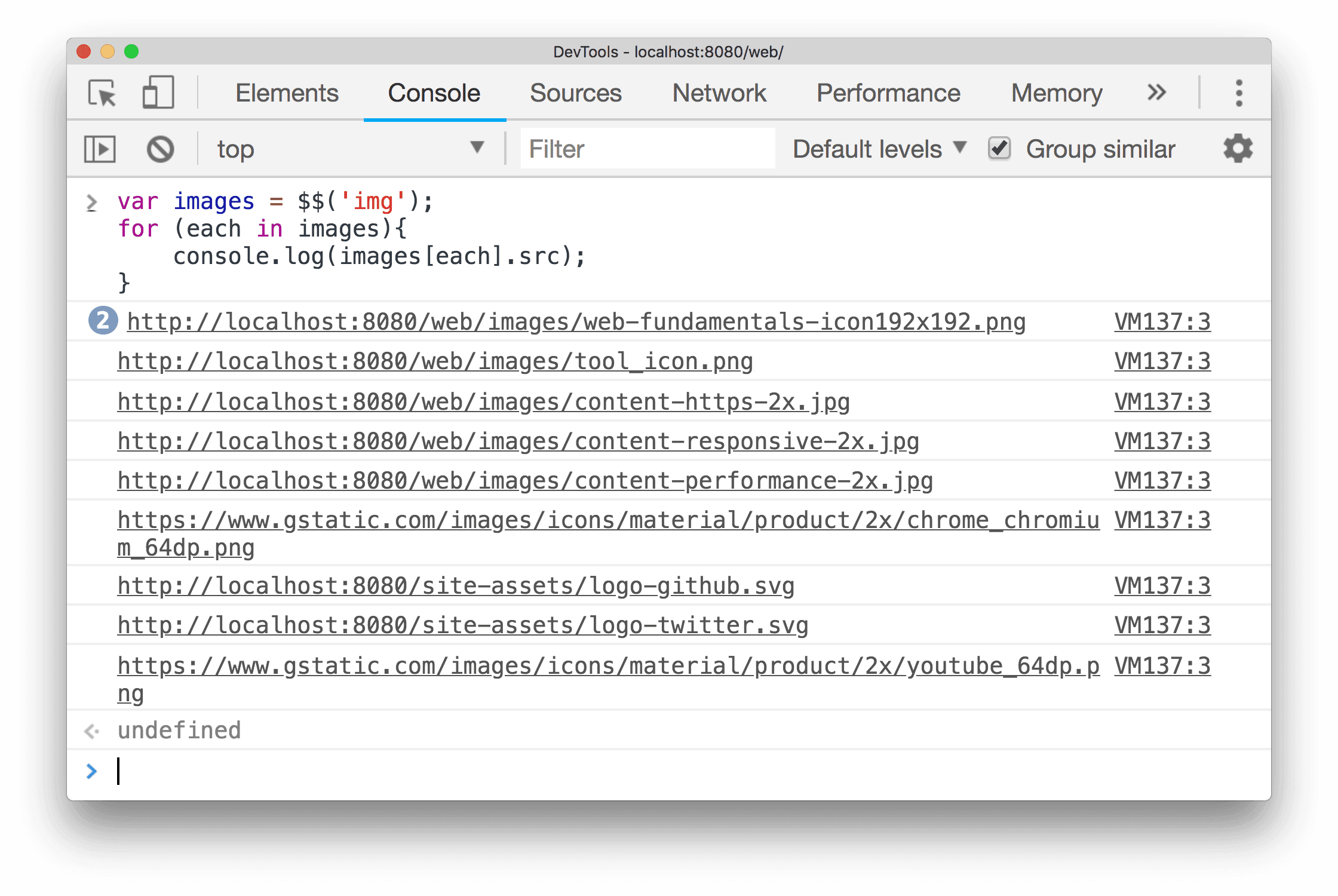 ตัวอย่างการใช้<!-- notranslate l10n-placeholder: l10n-placeholder3 -->()</code> เพื่อสร้างอาร์เรย์ของ <code translate=