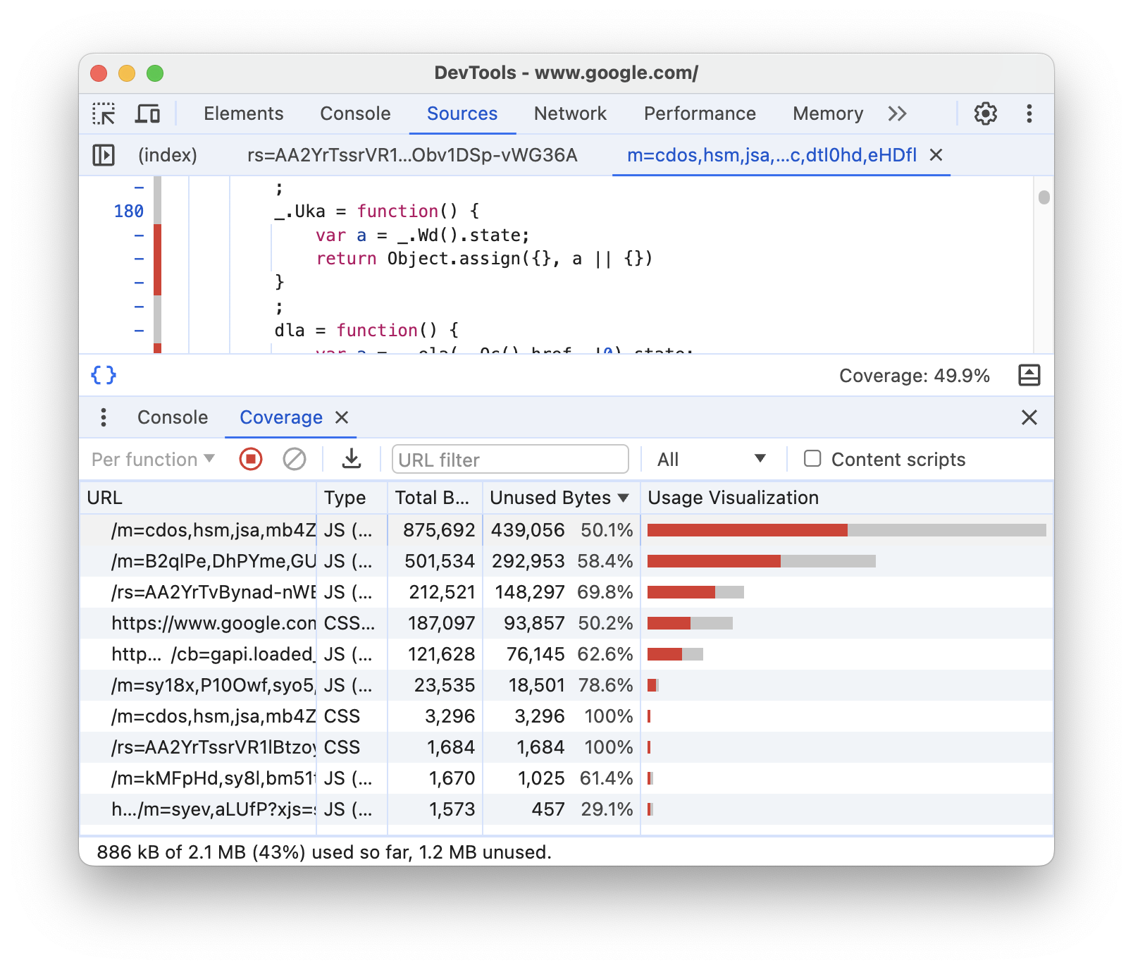 Un rapport sur la couverture de code.