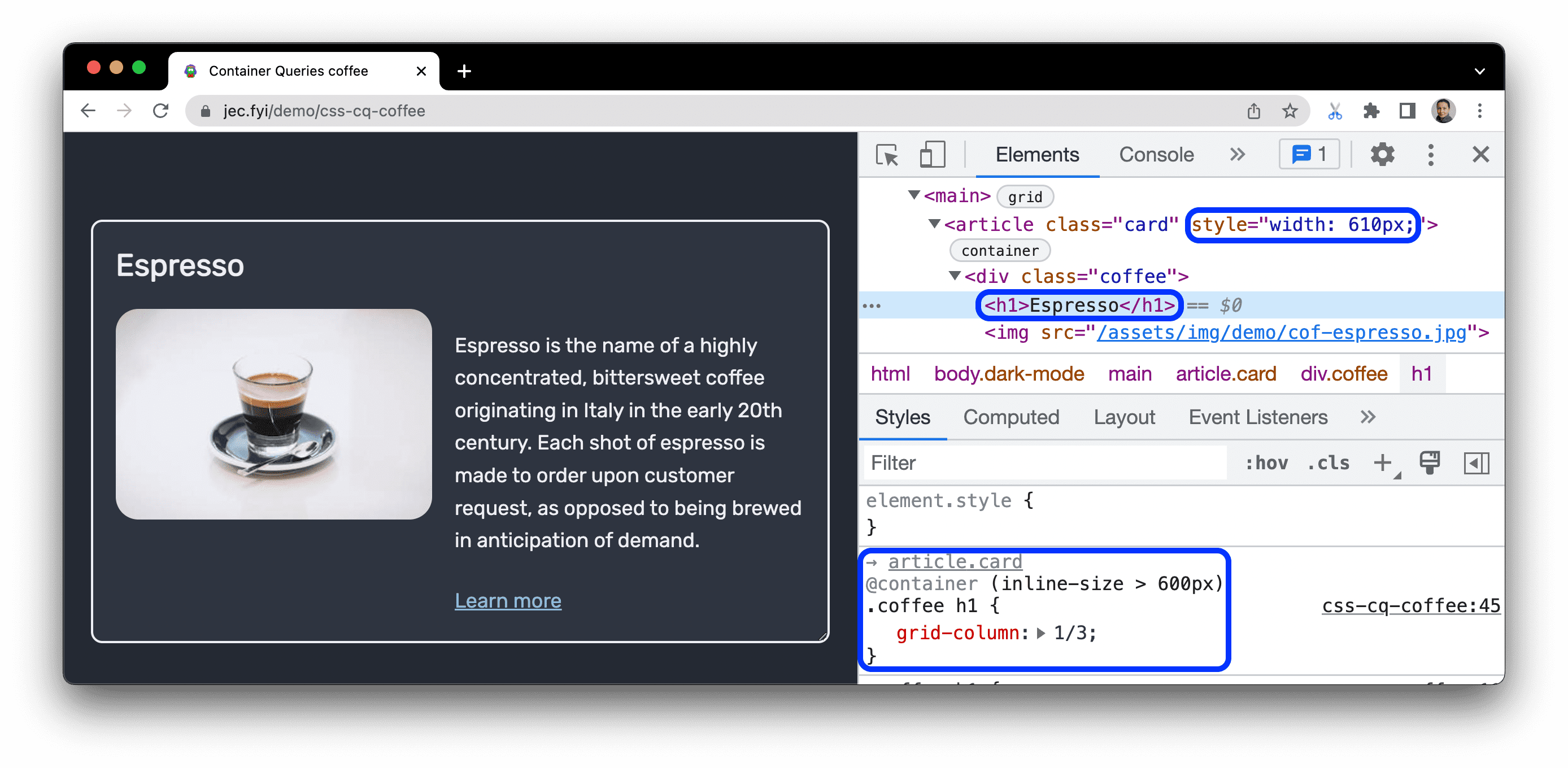 Mehr @container-Deklarationen.