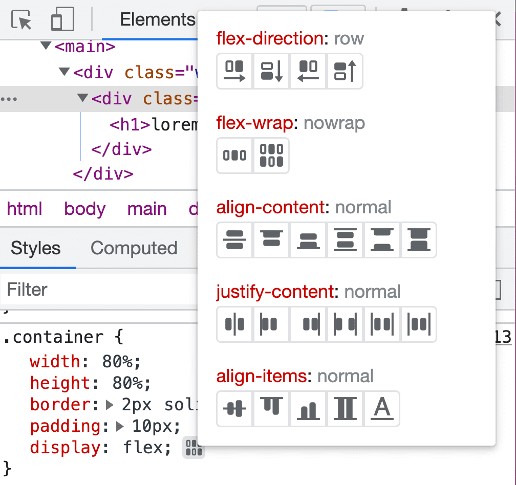 éditeur Flexbox