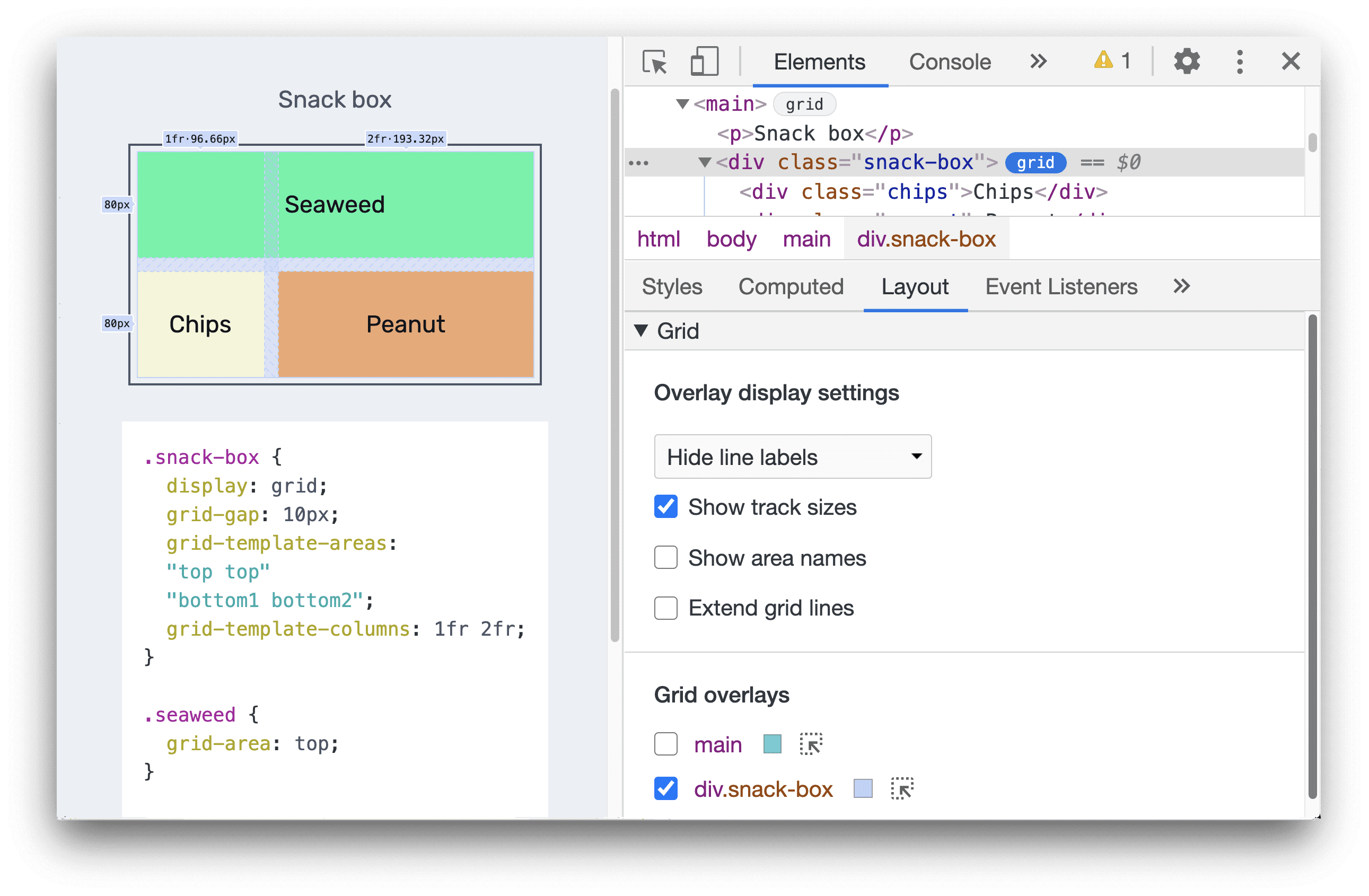 Muestra los tamaños de los recorridos.