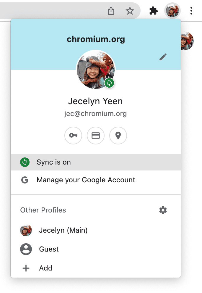 Synchronisierung von Chrome-Profilen