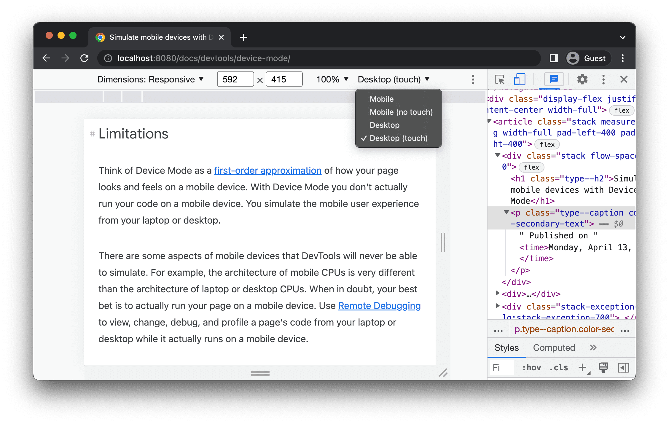 La lista de tipos de dispositivos