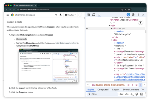 开始查看和更改 DOM | Chrome DevTools | Chrome for Developers