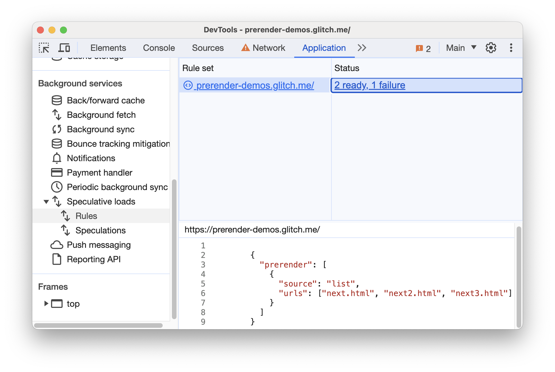 Sekcja Reguły z linkiem do zestawu reguł.