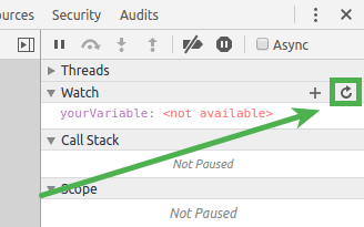 Botón para actualizar las variables de supervisión