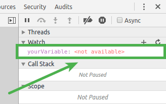 Variable no definida en la lista de seguimiento