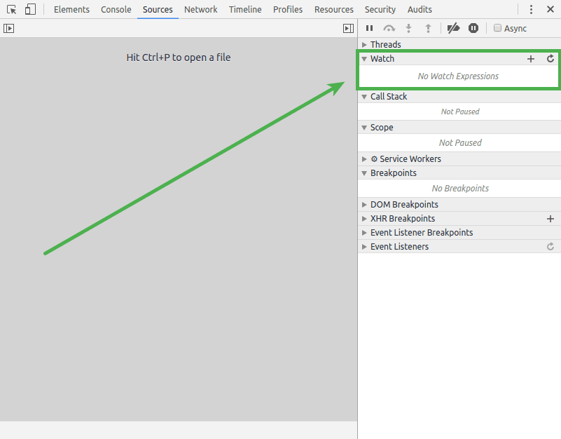 Menonton bagian debugger