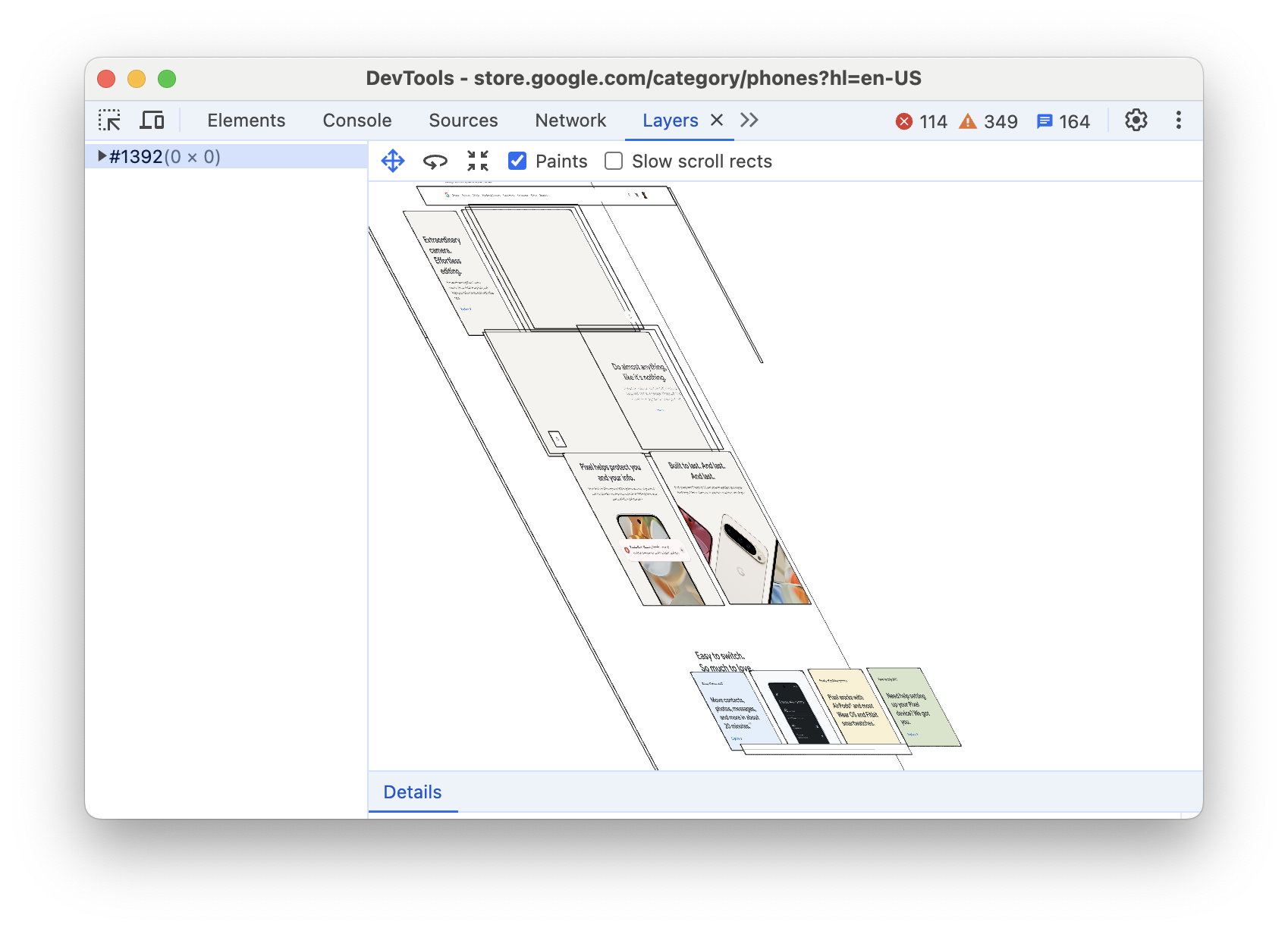 Il diagramma del riquadro Livelli.