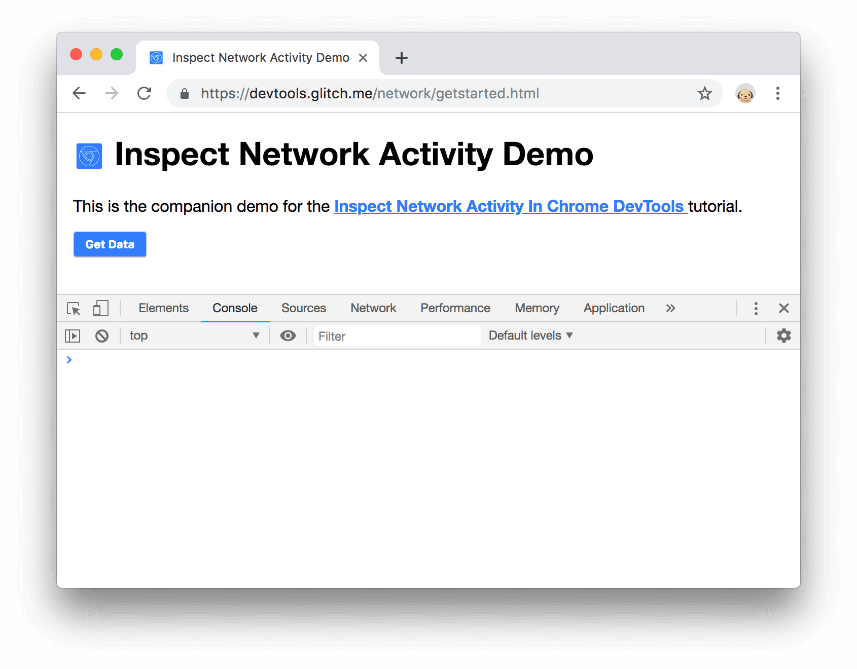 ウィンドウの下部に固定された DevTools