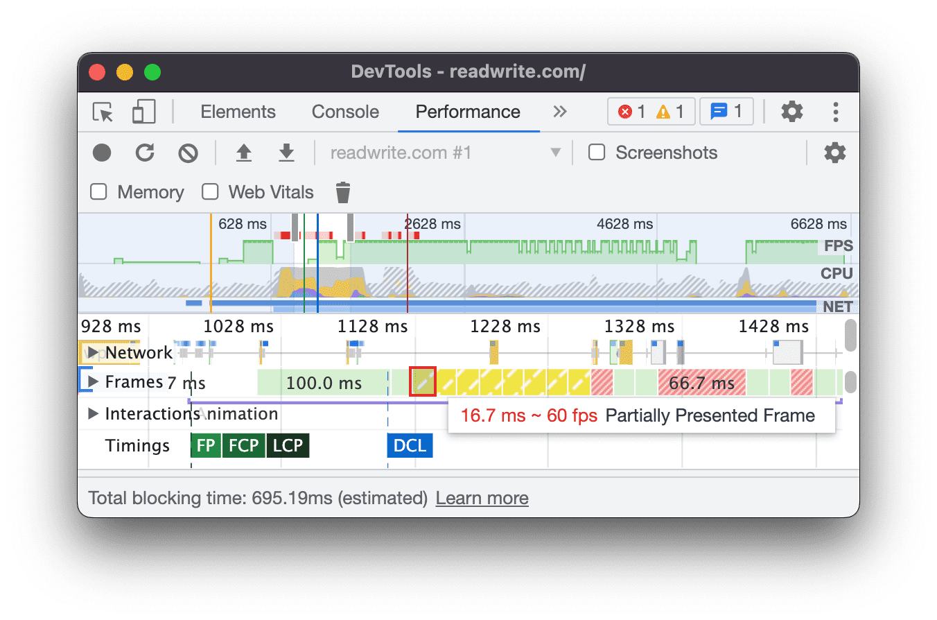 معلق ماندن روی یک قاب نیمه نمایش داده شده.