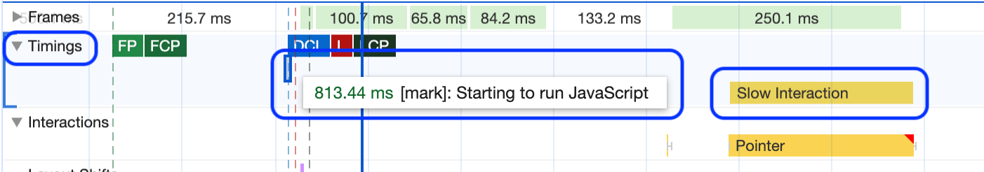 Markierungen im Zeitplan-Track