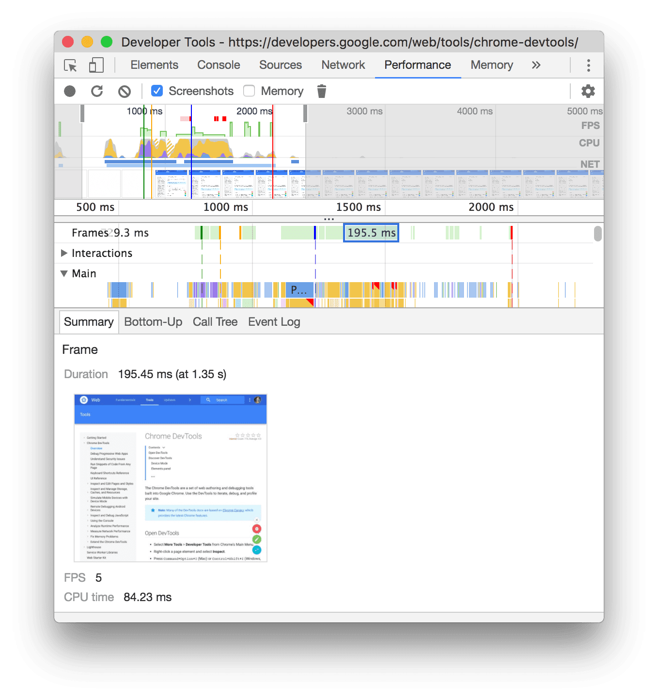 Auf dem Tab „Zusammenfassung“ wird ein Screenshot angezeigt.