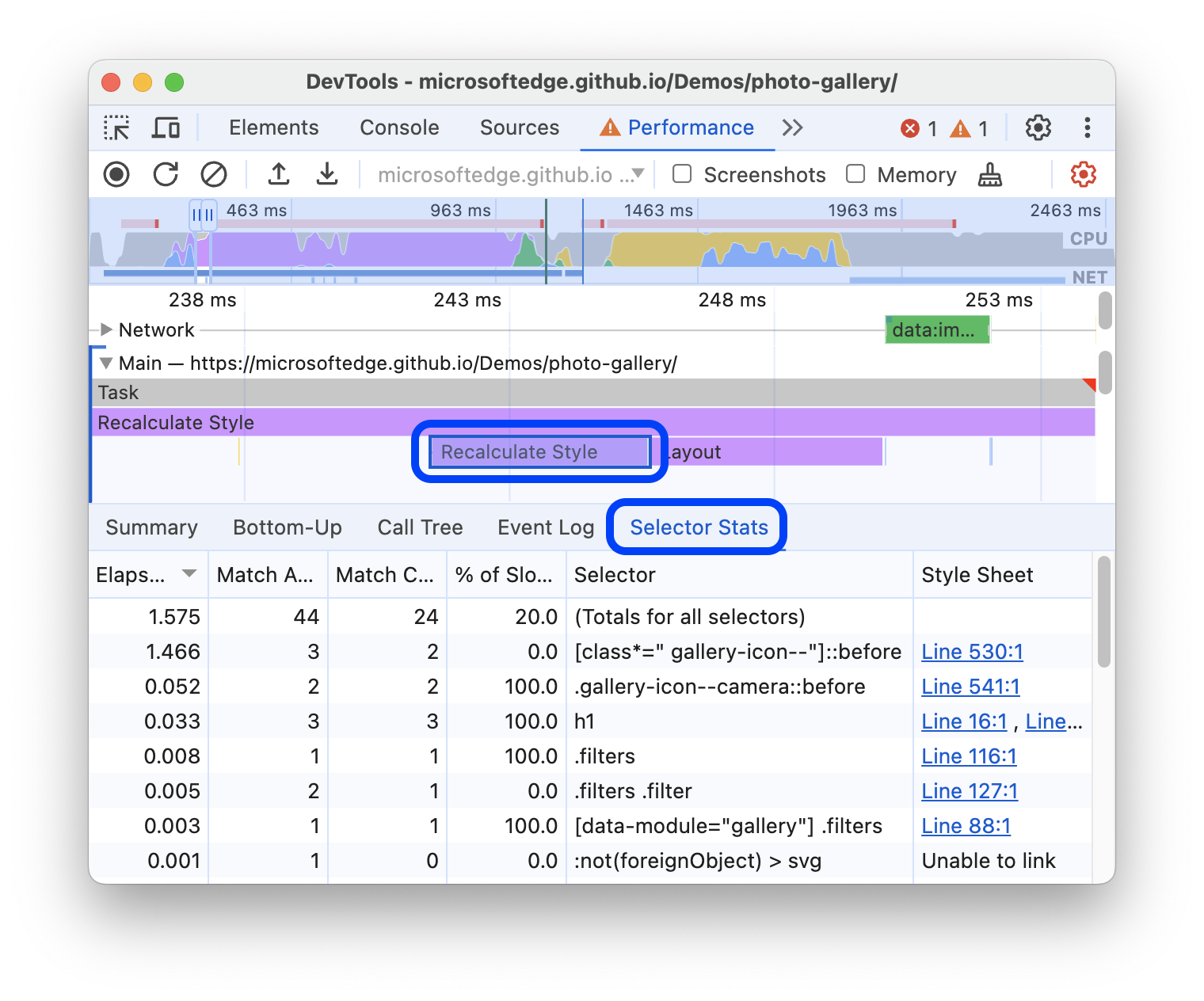 Tab &#39;Statistik Pemilih&#39;.