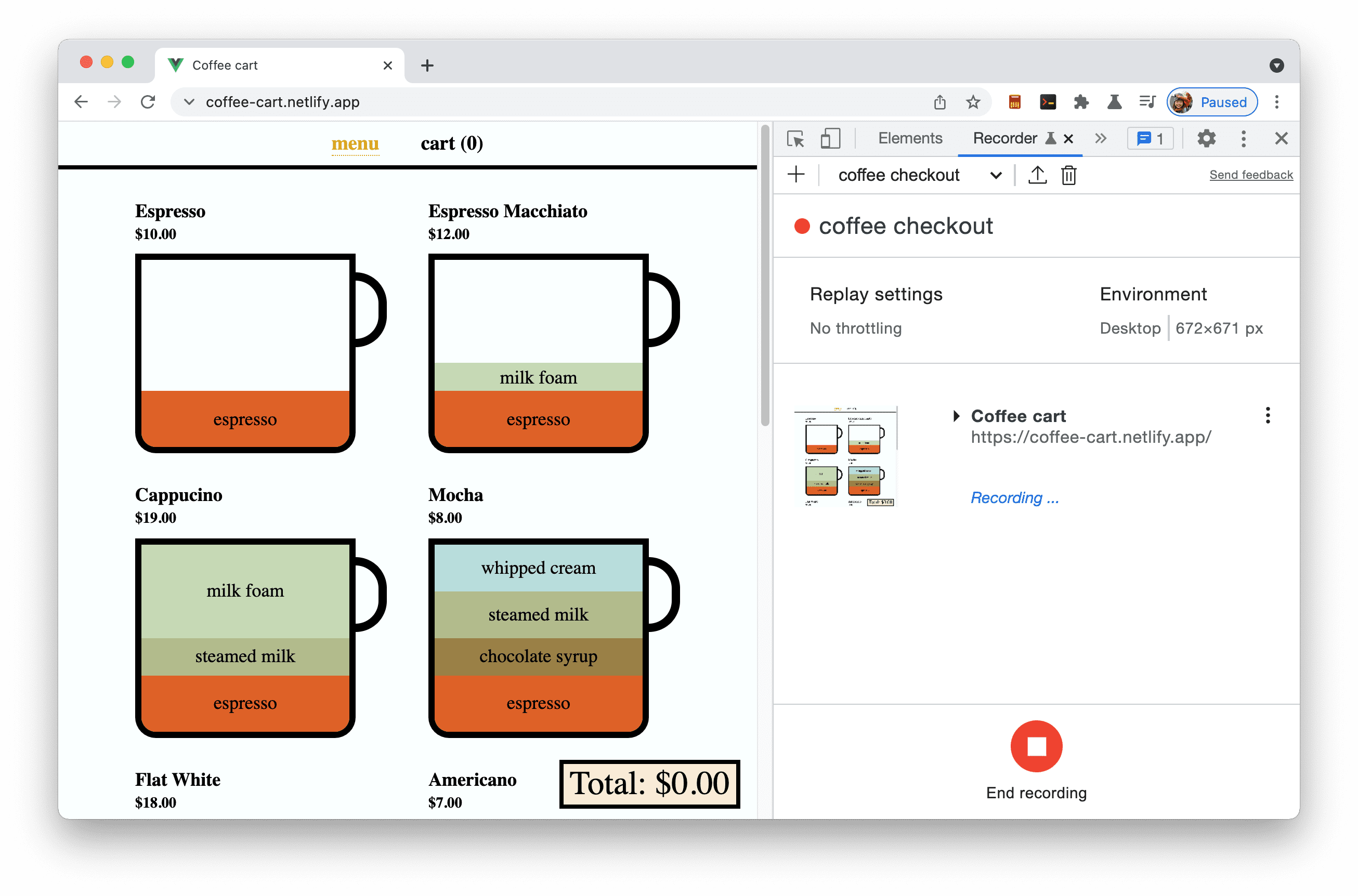 gravação em andamento.