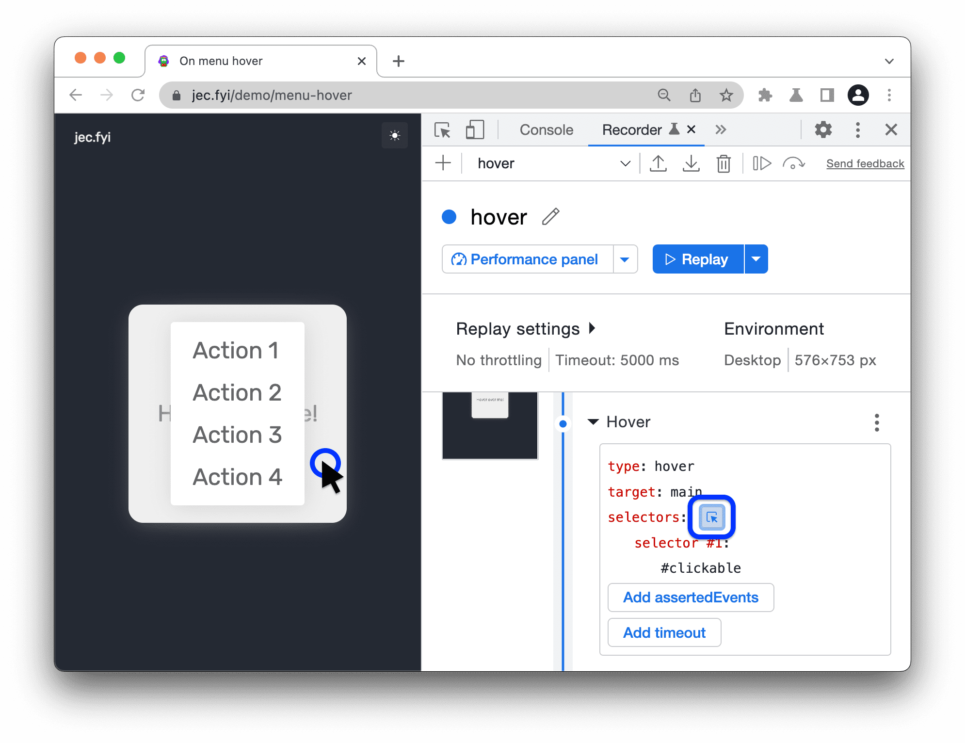 Configurando el selector.