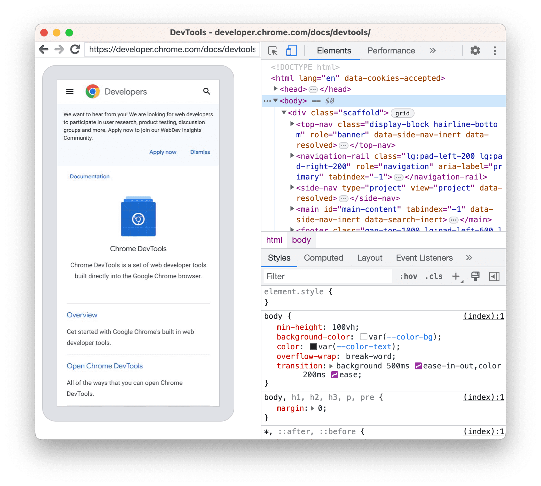 Eine neue DevTools-Instanz für den Remote-Tab.