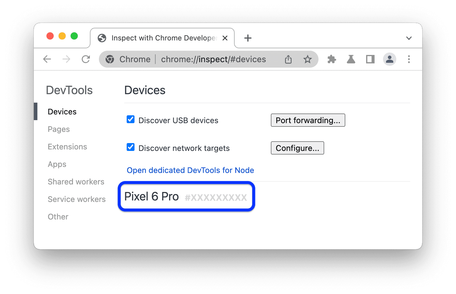 Un dispositivo conectado correctamente designado con un nombre de modelo