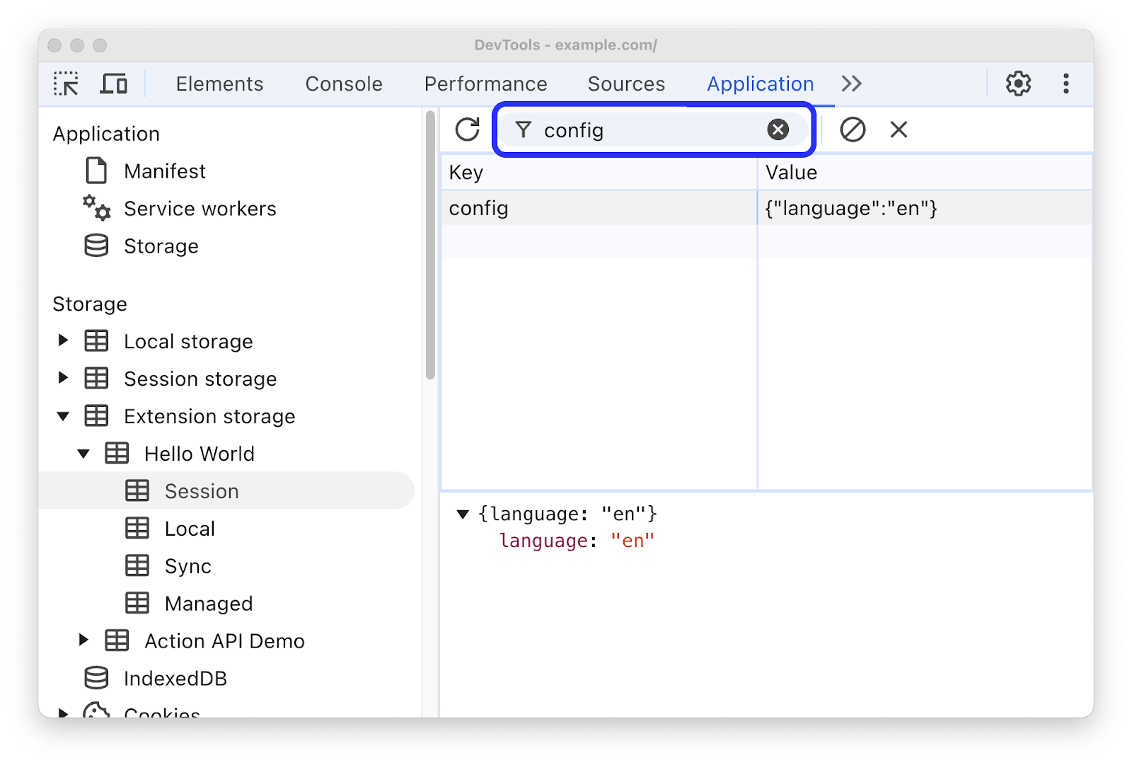 Memfilter key-value pair yang tidak berisi string 'has'.
