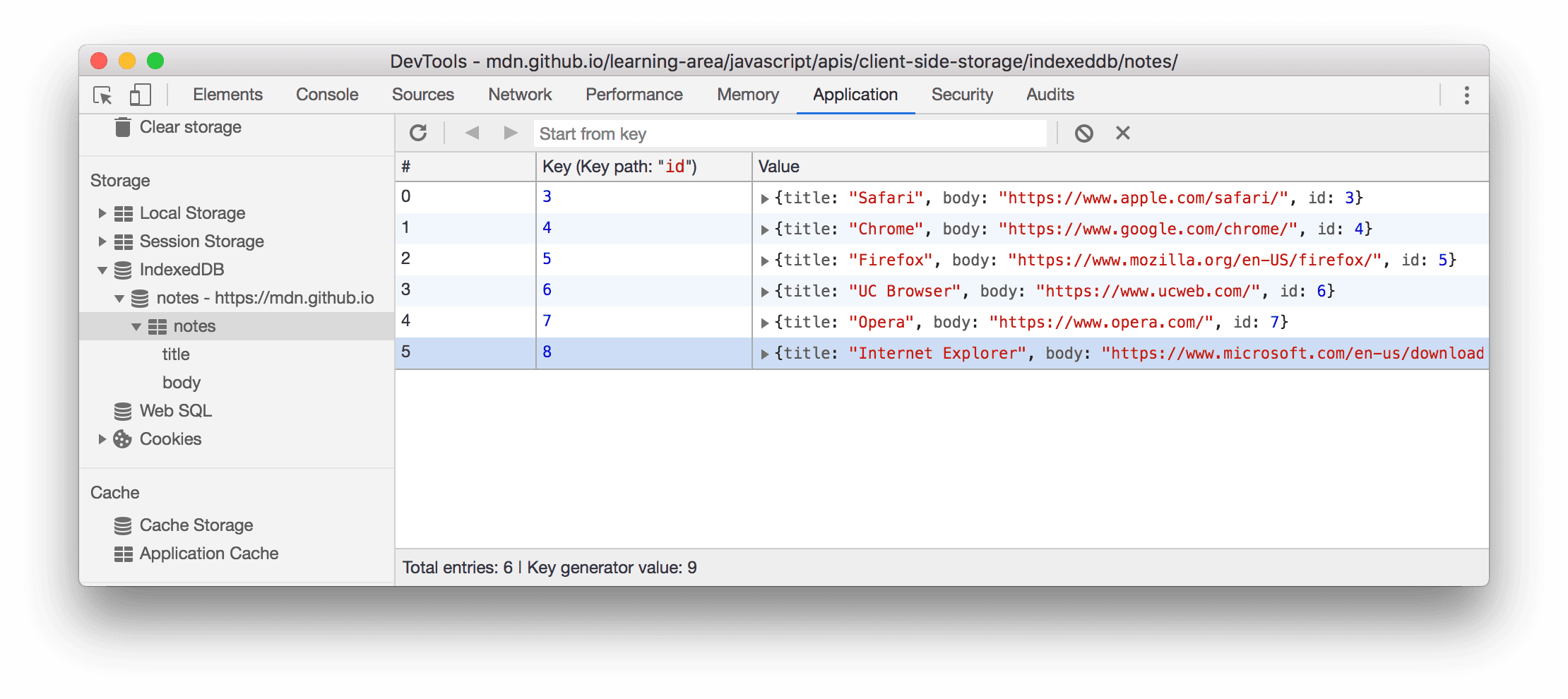 Selecting a key-value pair in order to delete it