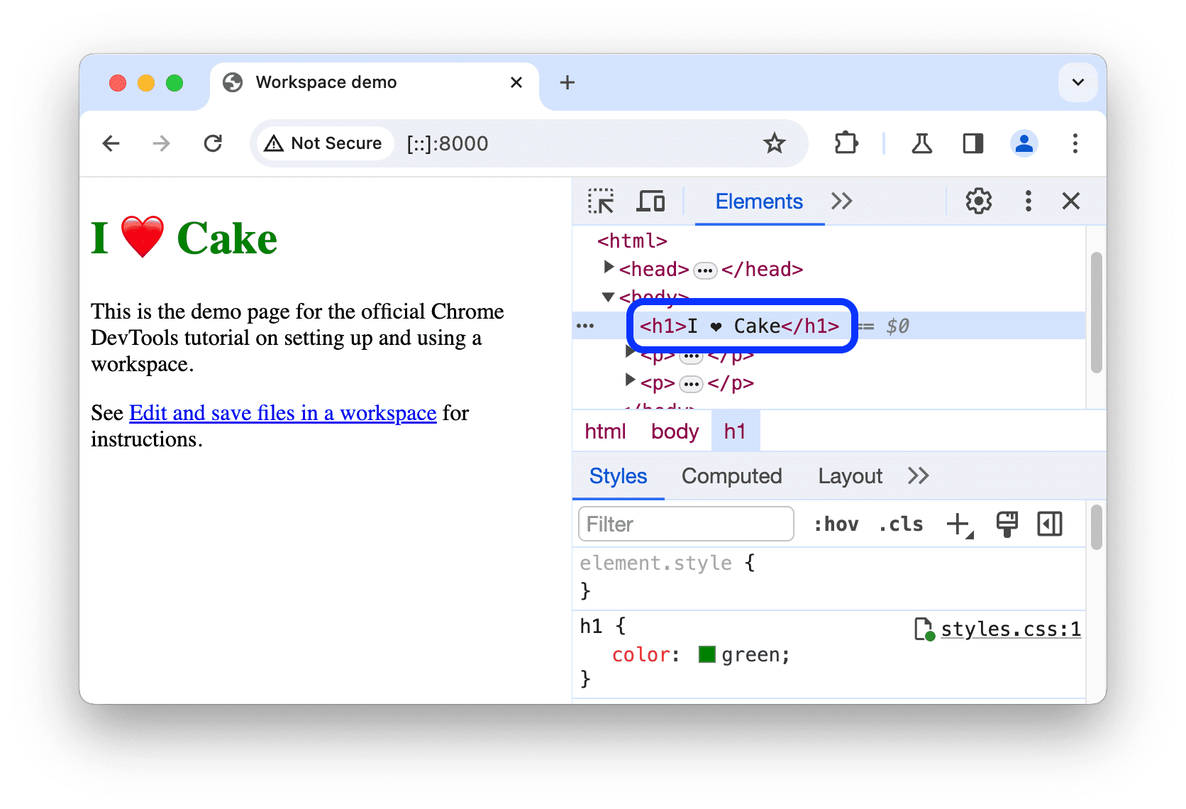 Tentative de modification du code HTML à partir de l&#39;arborescence DOM du panneau &quot;Éléments&quot;.