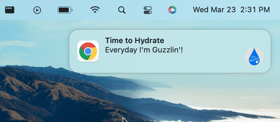 Расширенное уведомление на Mac.
