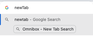 جعبه تنظیمات مرورگر (omnibox).